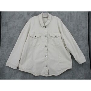 Lane Bryant Shirt Jacket 22 Shacket Button Front Pockets Long Sleeve Minimalist